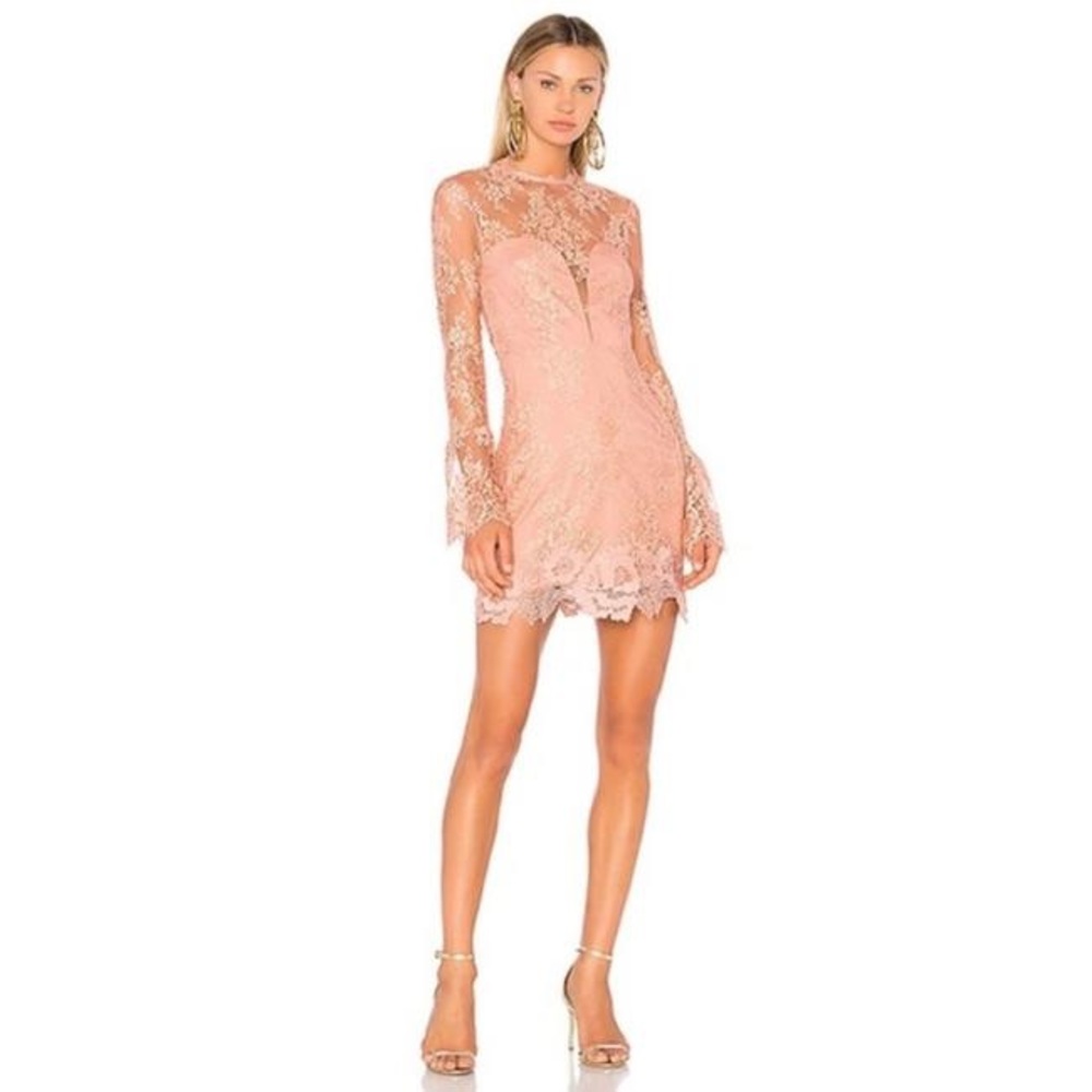 Saylor Pink “Leondra” Lace Dress